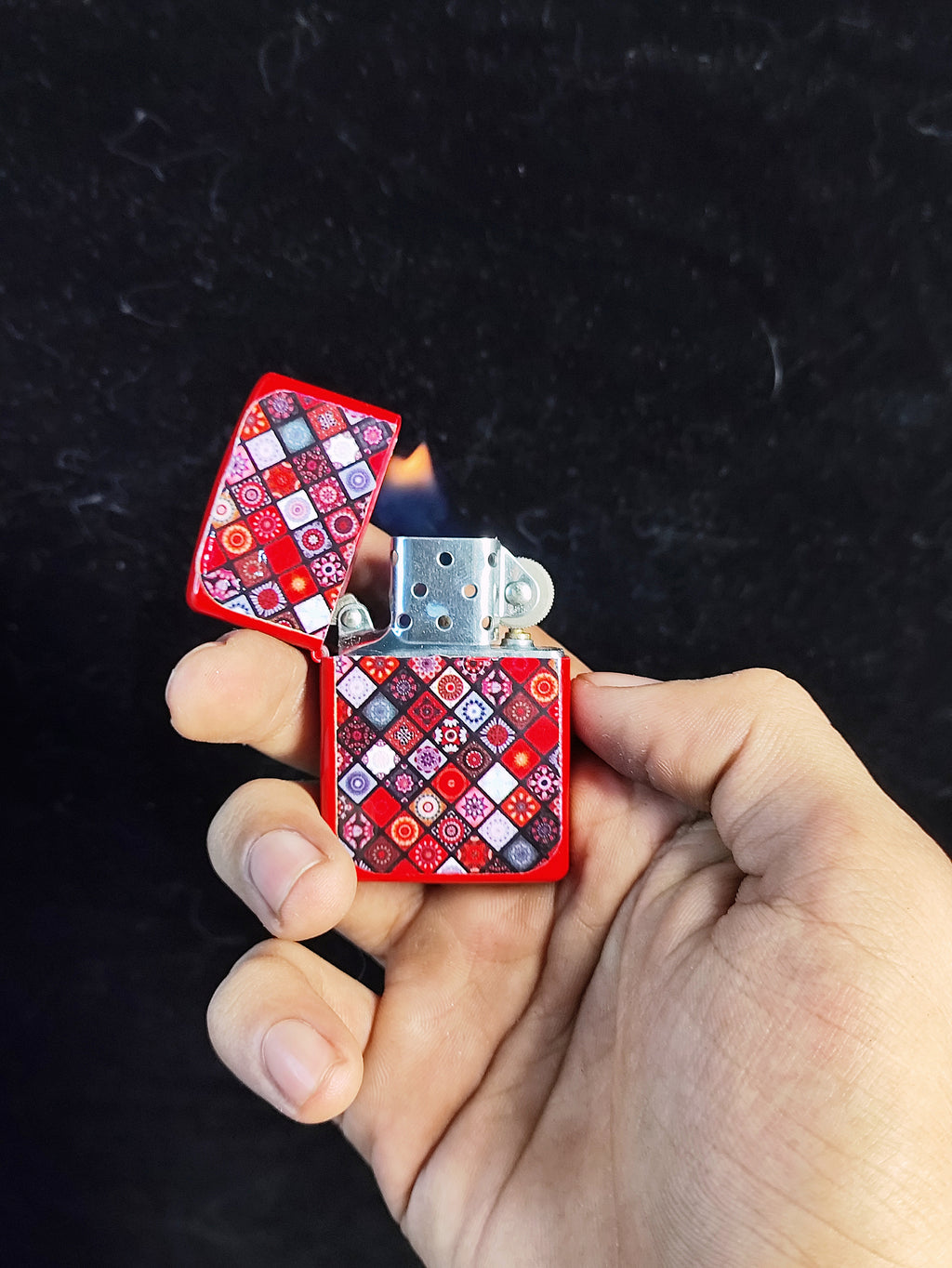 Mandala Red Geometric Lighter
