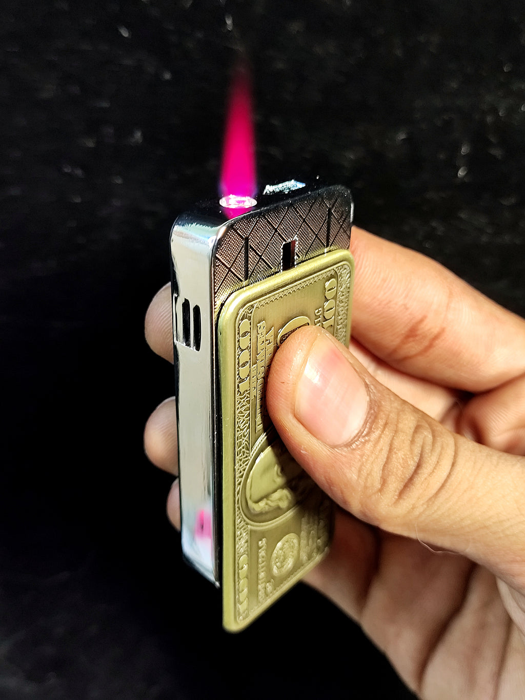 Freaky Flames - $100 Dollar |Premium Antique Metal Jet Flame Pocket Lighter