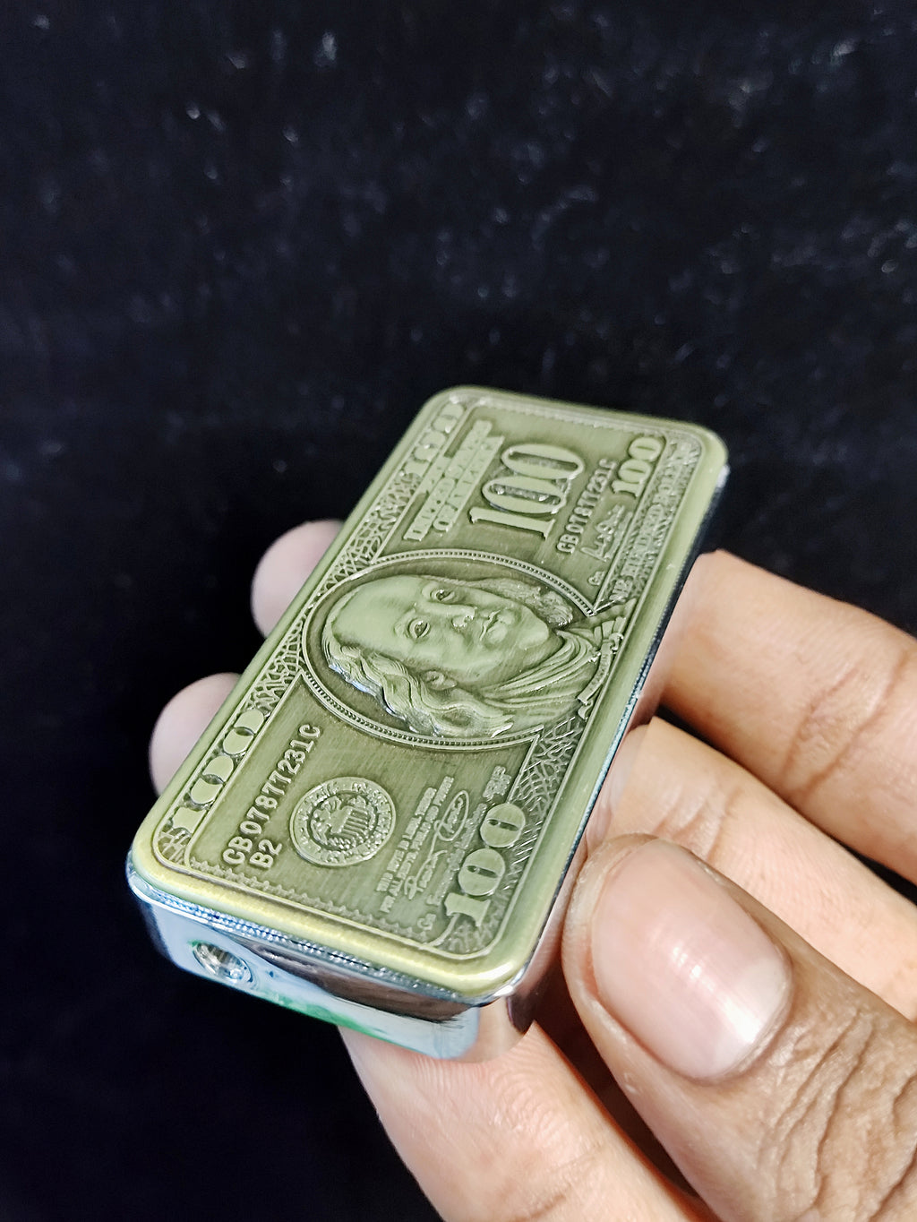 Freaky Flames - $100 Dollar |Premium Antique Metal Jet Flame Pocket Lighter