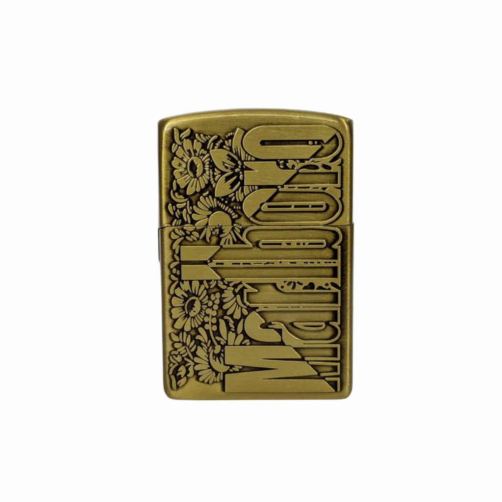 Flower design metal  gas lighter