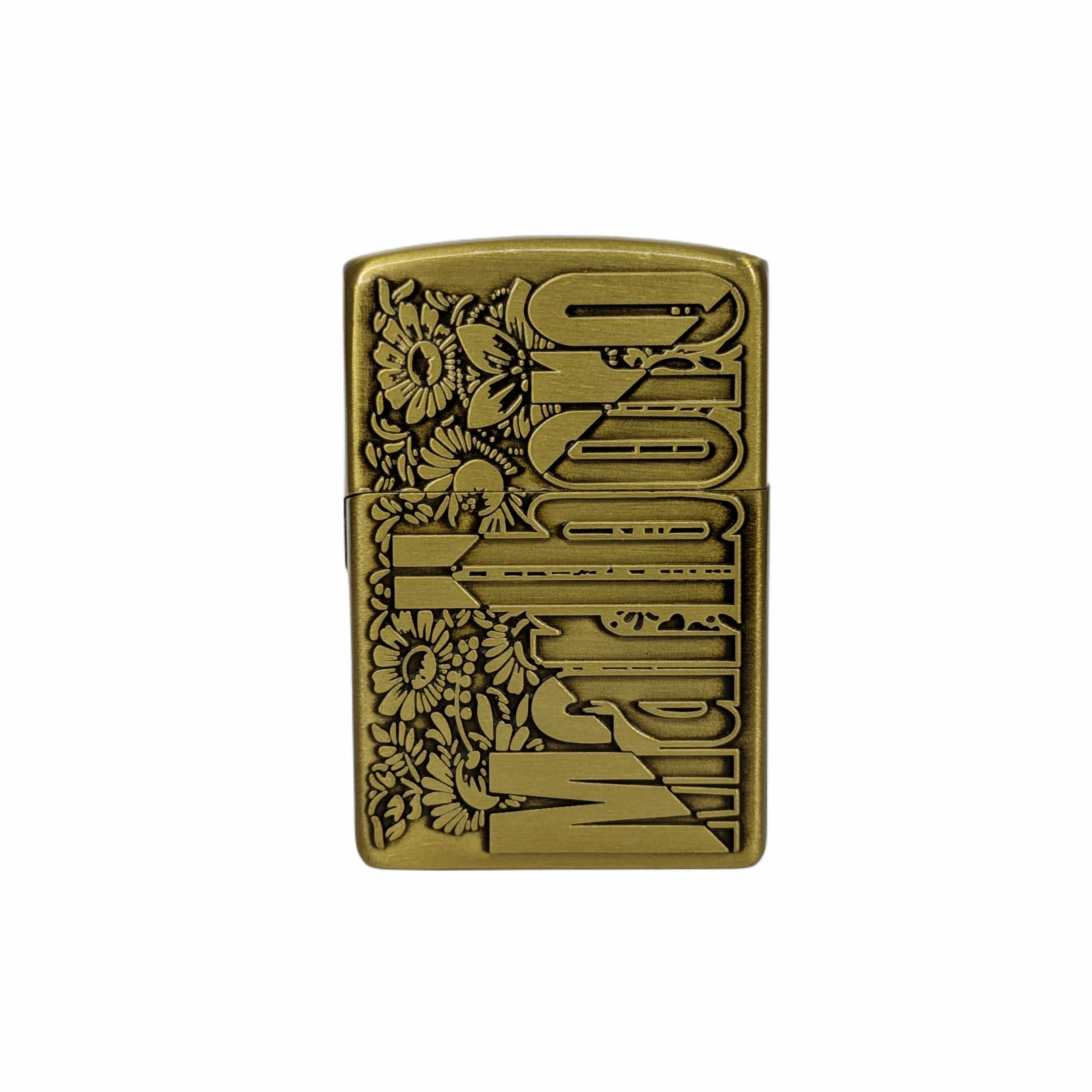 Flower design metal  gas lighter