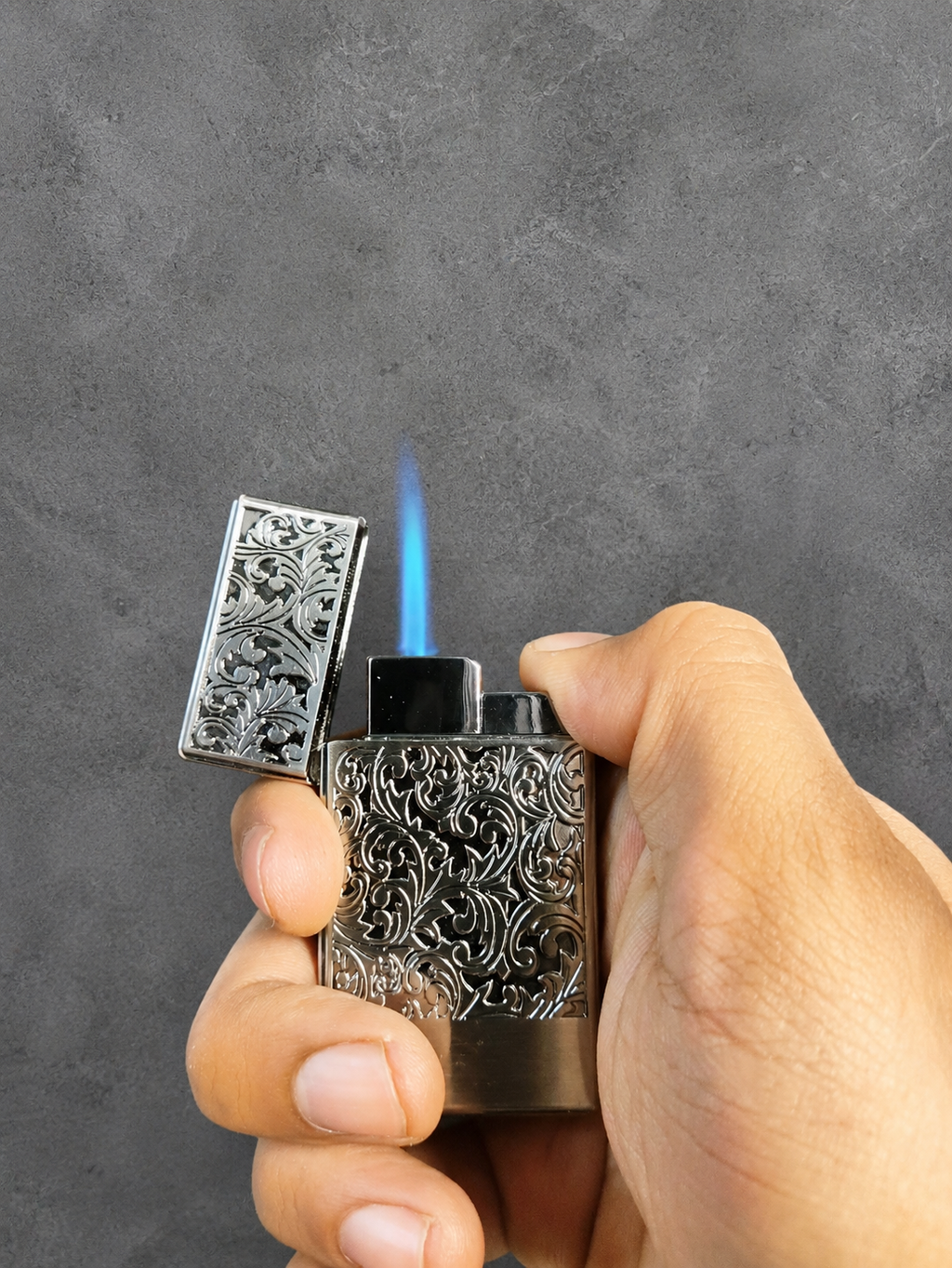 Royal Gothic Floral | Premium Carved Jet Flame Pocket Lighter