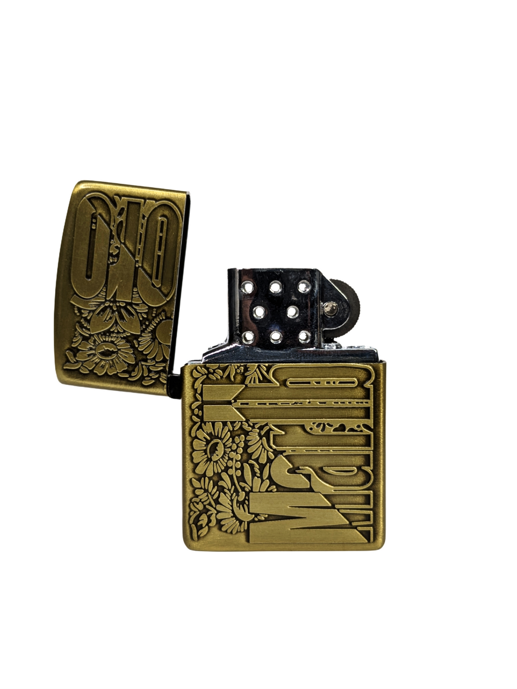 Flower design metal  gas lighter