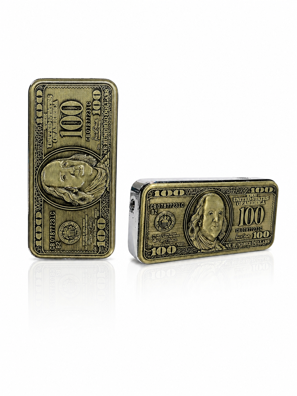 Freaky Flames - $100 Dollar |Premium Antique Metal Jet Flame Pocket Lighter