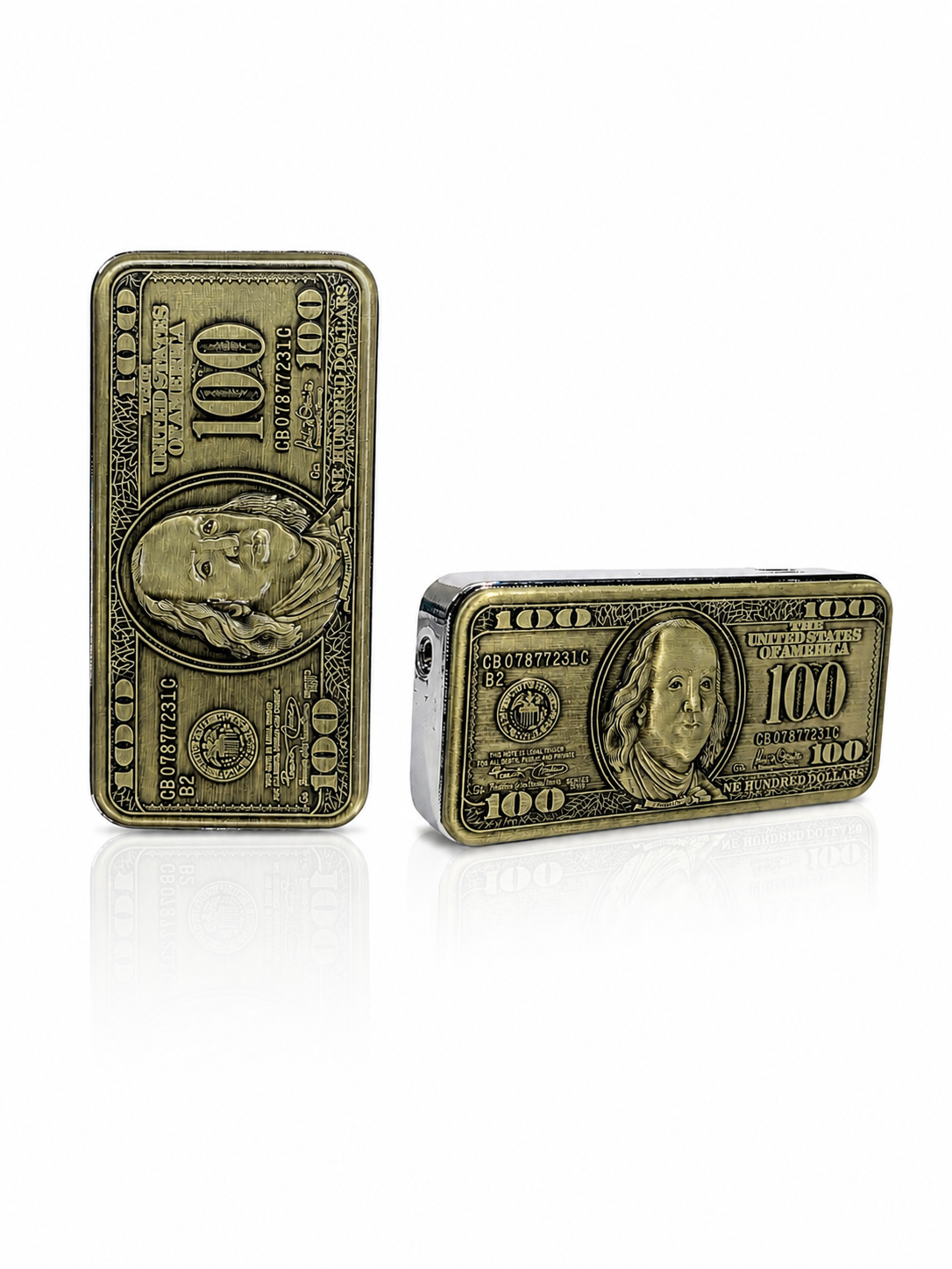 Freaky Flames - $100 Dollar |Premium Antique Metal Jet Flame Pocket Lighter