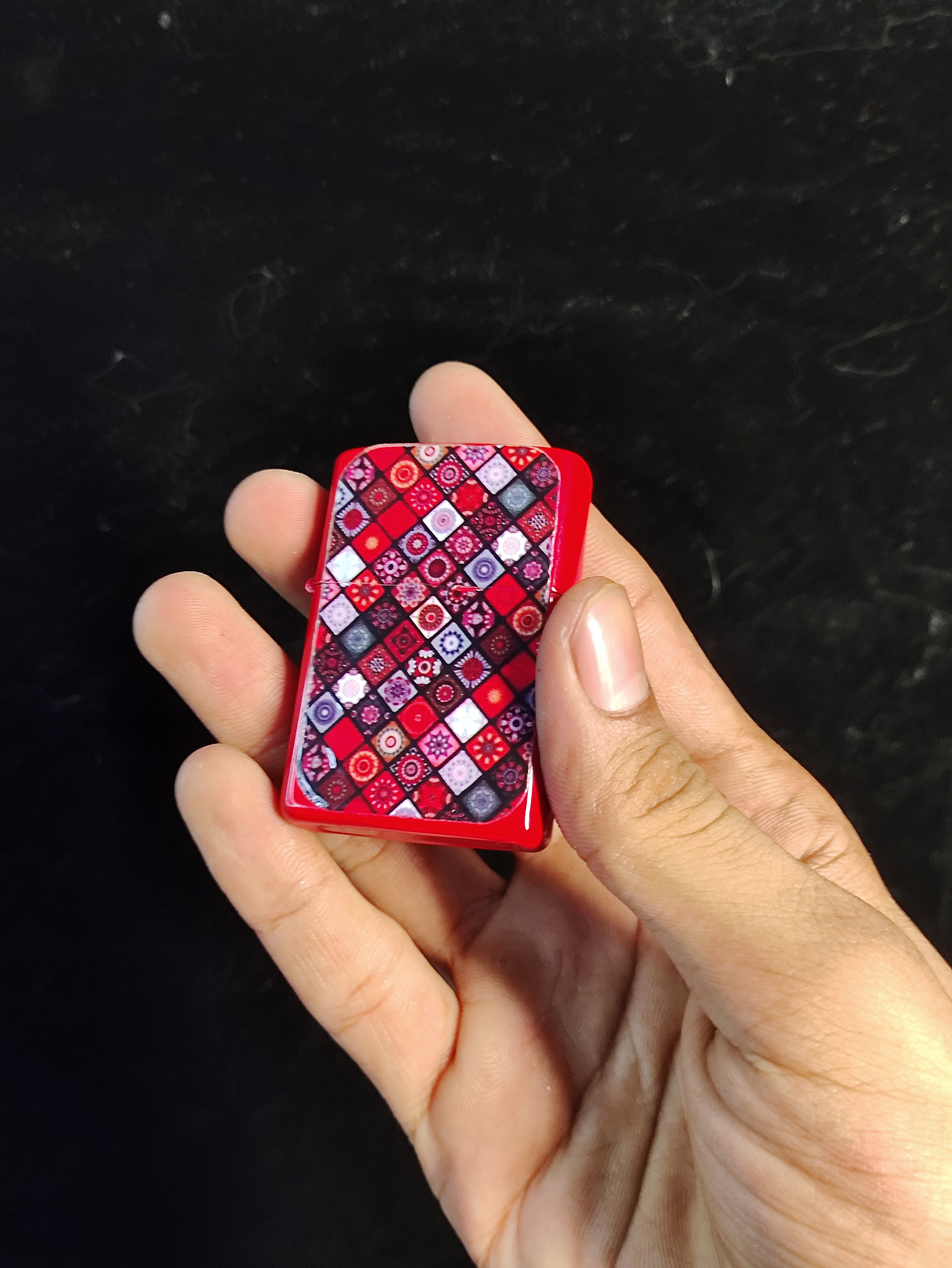 Mandala Red Geometric Lighter